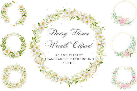 Download Daisy Flower Wreath Clipart - Daisy Collection