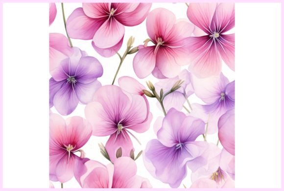 Download Violet Flowers Seamless Pattern - Flower Collection