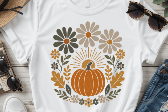 Download Pumpkin Retro Autumn Flower PNG - Flower Collection