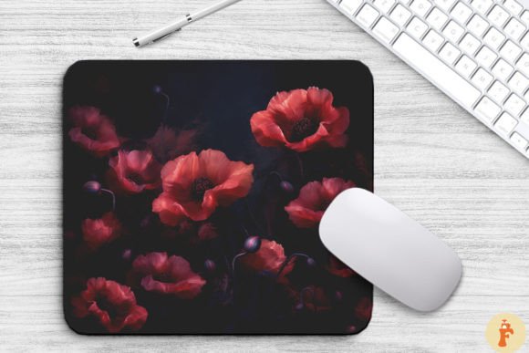 Download Dark-Romantic Poppy Flowers Mouse Pad - Premium Resources