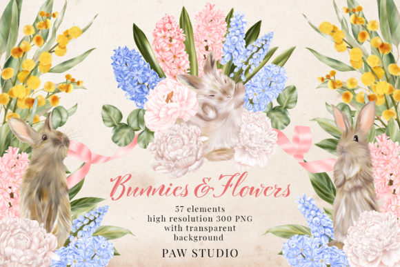 Download Easter Bunny Flowers Clipart Hyacinth - Flower Collection