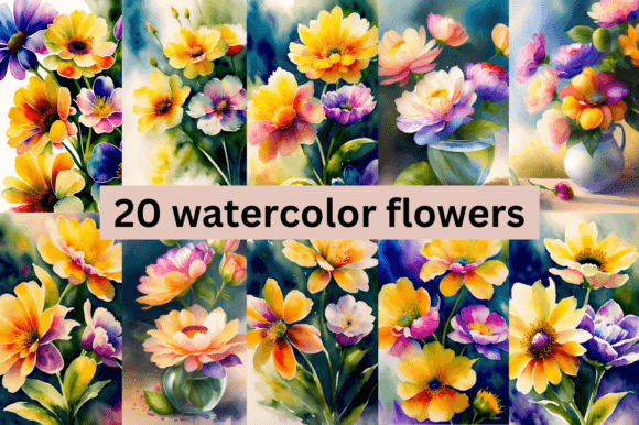 Download Watercolor Flowers Bundle - Flower Collection