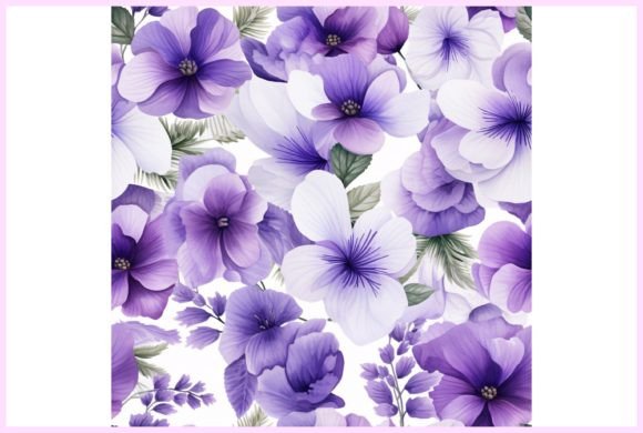 Download Violet Flowers Seamless Pattern - Flower Collection