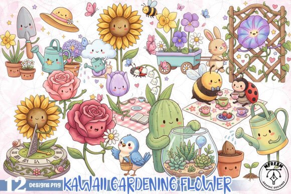 Download Kawaii Gardening Flower PNG - Flower Collection