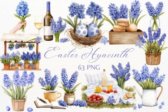 Download Watercolor Easter Hyacinth Blue Flower - Flower Collection