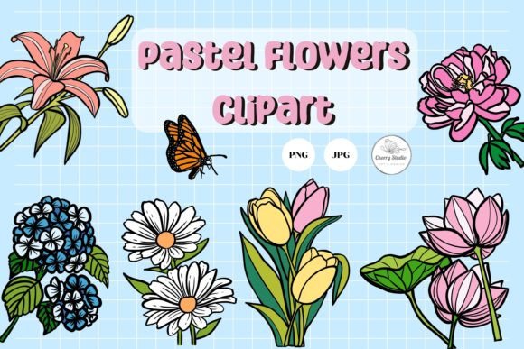 Download Pastel Flowers Clipart - Flower Collection