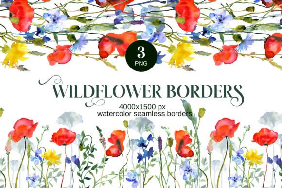 Download Wildflower Poppies Seamless Border - Flower Collection