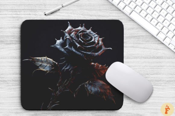 Download Black Rose and Thorns Mouse Pad Design - Premium Resources