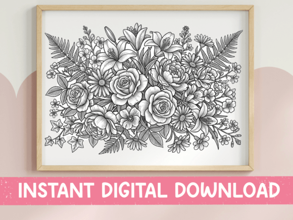 Download Wildflower Bouquet Coloring SVG PNG - Flower Collection