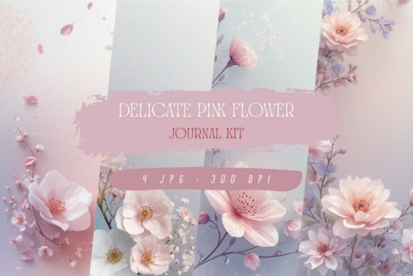 Download Delicate Pink Flower Journal Kit - Flower Collection