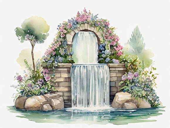 Download Watercolor Painting of a Flower Garden - Flower Collection