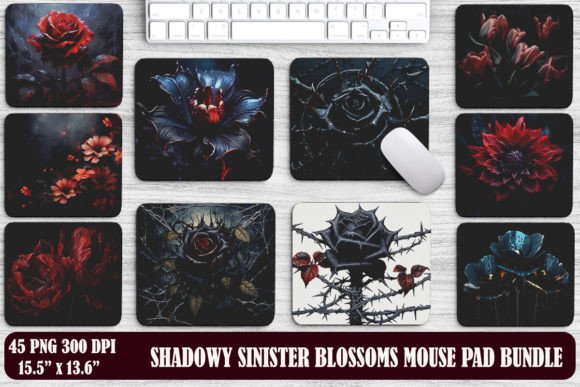 Download Shadowy Sinister Blossoms Mouse Pad - Blossom Collection