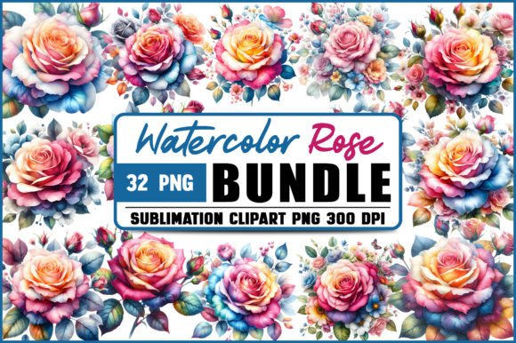 Download Watercolor Flowers PNG Clipart Bundle - Flower Collection