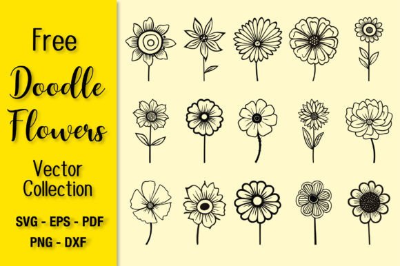 Download FREE Vector Doodle Flower Set - Flower Collection