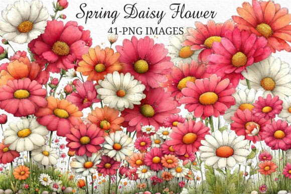 Download Spring Daisy Flower Clipart Png Bundle - Daisy Collection