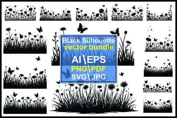 Download Nature Clipart, Grass Flower Butterfly - Flower Collection
