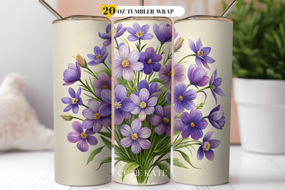 Download Wildflowers Tumbler Wrap, Violet Flowers - Flower Collection