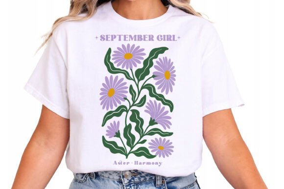 Download Birth Flower September Aster SVG Modern - Flower Collection