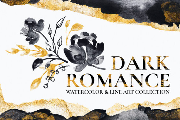 Download Gold Watercolor Flower Illustrations - Flower Collection