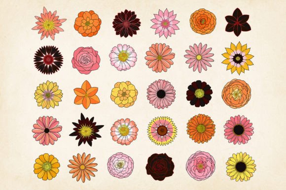 Download Fall &amp; Halloween Flowers SVG Bundle - Flower Collection