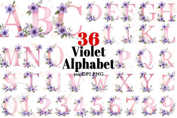 Download Violet Birth Flower Alphabet Sublimation - Flower Collection