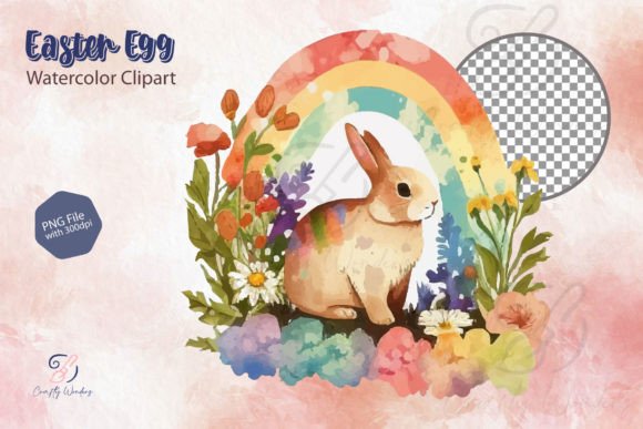 Download Bunny Rabbit with Flowers Watercolor - Flower Collection