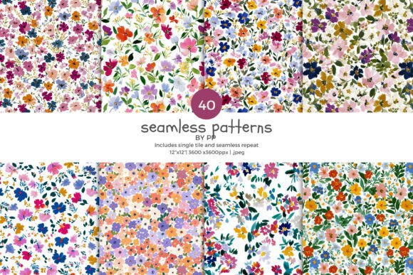 Download Seamless Wildflower Pattern Bundle - Flower Collection