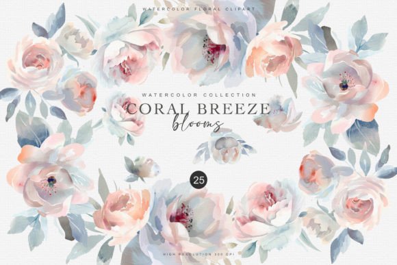 Download Watercolor Pastel Flowers Clipart Set - Flower Collection