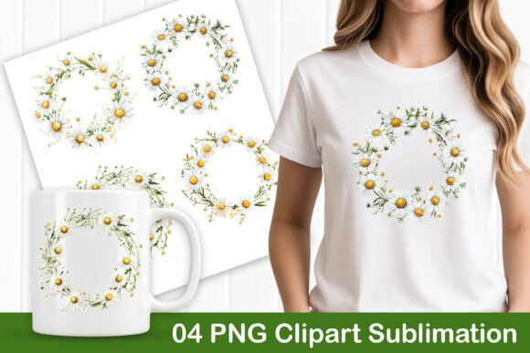 Download Botanical Daisy Wreath PNG Art - Daisy Collection