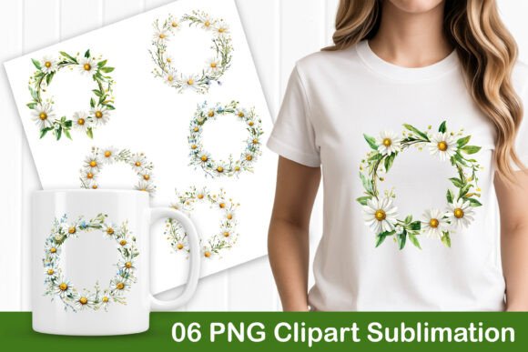 Download White Daisy Wreath Floral Clipart - Daisy Collection