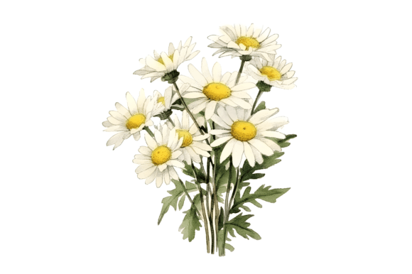 Download Watercolor Daisy Bouquet Clipart - Daisy Collection
