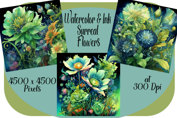 Download Watercolor &amp; Ink Surreal Flowers - Flower Collection