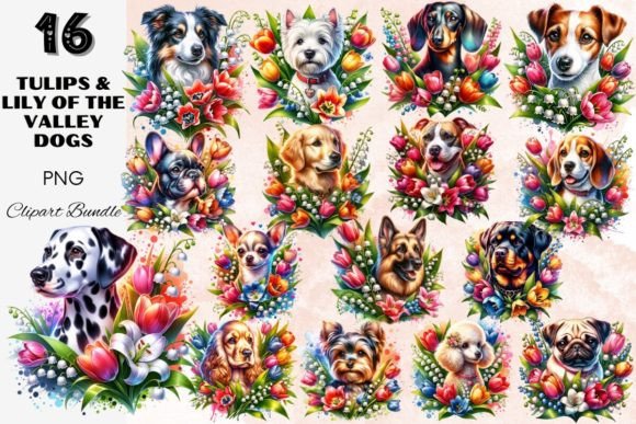 Download Tulips &amp; Lily of the Valley Dogs Flowers - Flower Collection