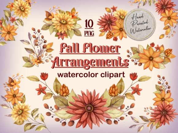 Download Fall Flower Arrangement Watercolor Set - Flower Collection