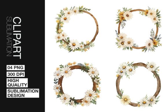 Download Daisy Wreath Art Clipart PNG - Daisy Collection