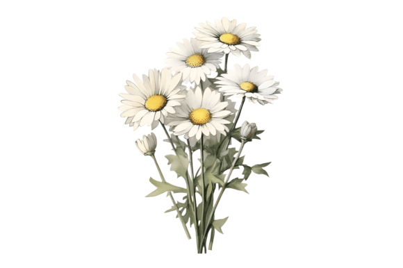 Download Watercolor Daisy Bouquet Clipart - Daisy Collection