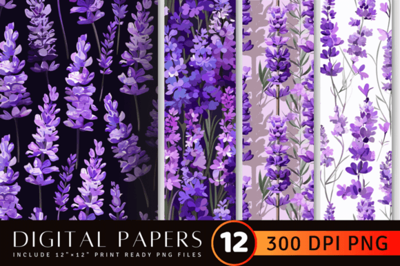 Download Purple Lavender Flowers Digital Paper Ba - Flower Collection