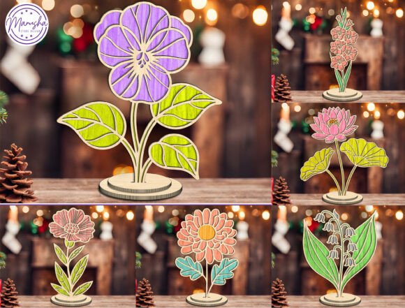 Download 3D Flower Stand SVG Bundle - Flower Collection