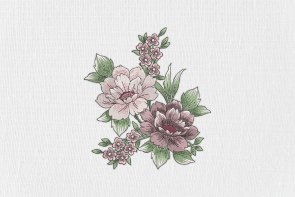 Download Peony Flower Embroidery - Flower Collection