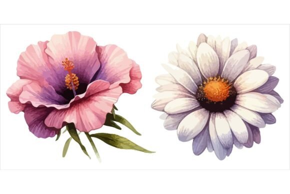 Download Watercolour Flowers Bundle EPS - Flower Collection