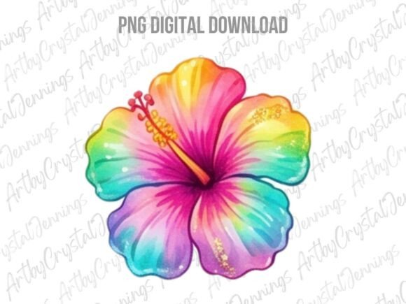 Download Rainbow Hibiscus Flower PNG - Flower Collection