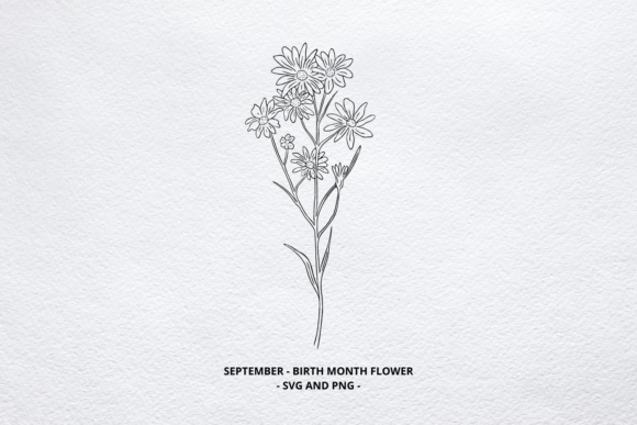 Download September Flower, Aster SVG, Foiling - Flower Collection