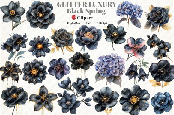 Download Glitter Luxury Black Spring Flower - Flower Collection