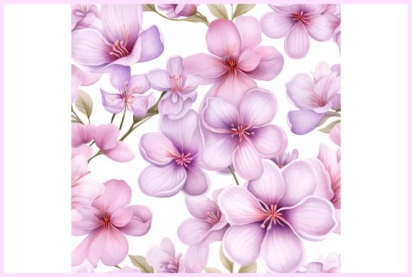 Download Violet Flowers Seamless Pattern - Flower Collection