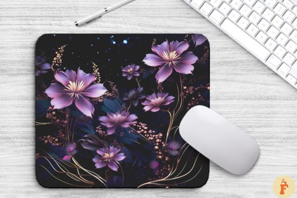 Download Vintage Elegant Purple Flowers Mouse Pad - Flower Collection