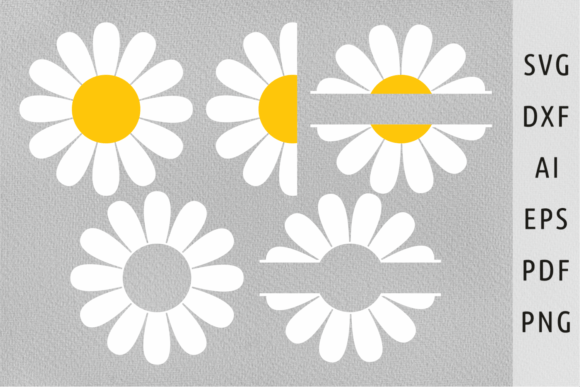 Download Groovy Flower Clipart Half Daisy Svg Png - Daisy Collection