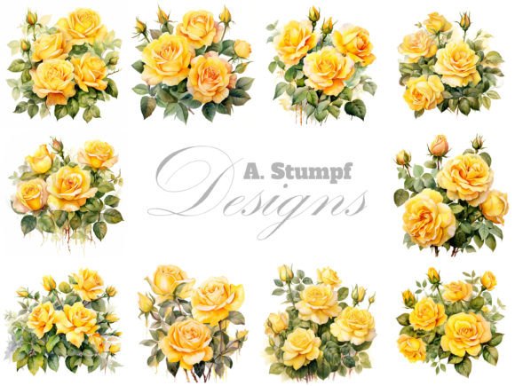 Download Yellow Roses Watercolor Flowers Clipart - Flower Collection