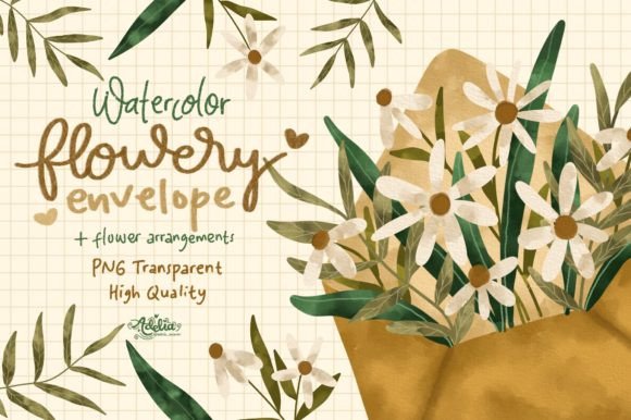 Download Watercolor Daisy Flowers in an Envelope - Daisy Collection
