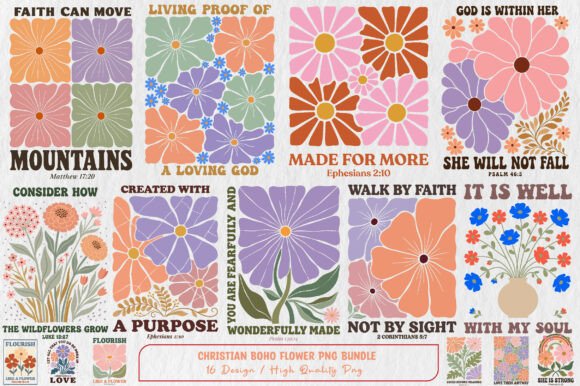 Download Christian Boho Flower Png Bundle - Flower Collection