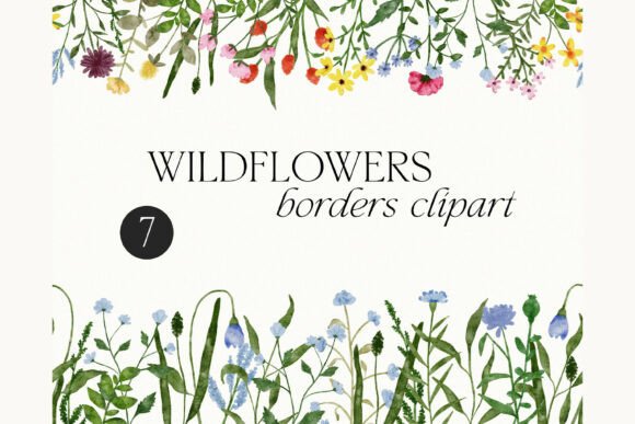 Download Wildflower Borders Clipart, Watercolor - Flower Collection